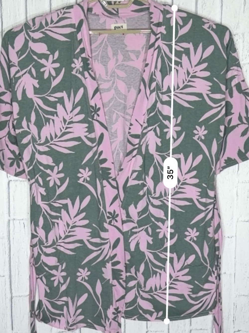 🌿💗 PACT SET 100% Organic Cotton Floral Robe & Pants Set M / M-L - Picture 5 of 14